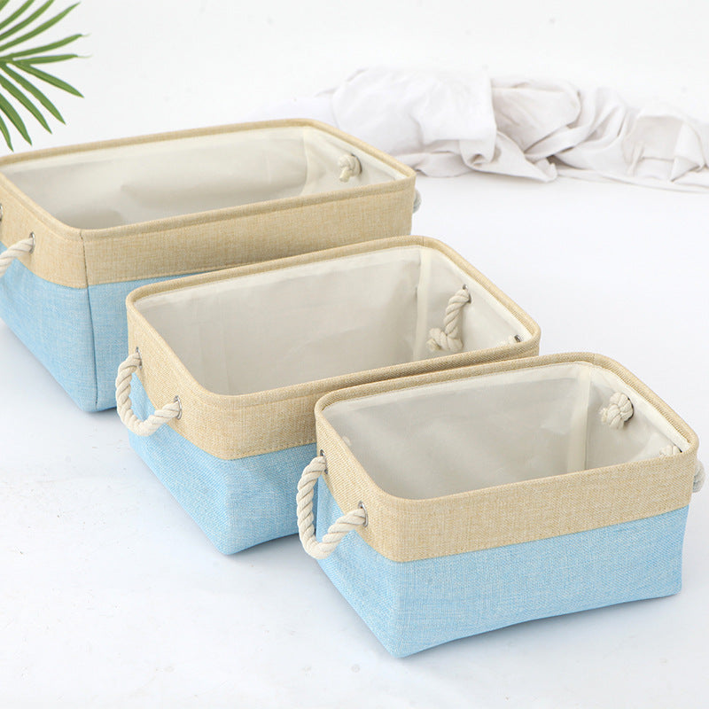 Cotton and Linen Woven Foldable Storage Baskets