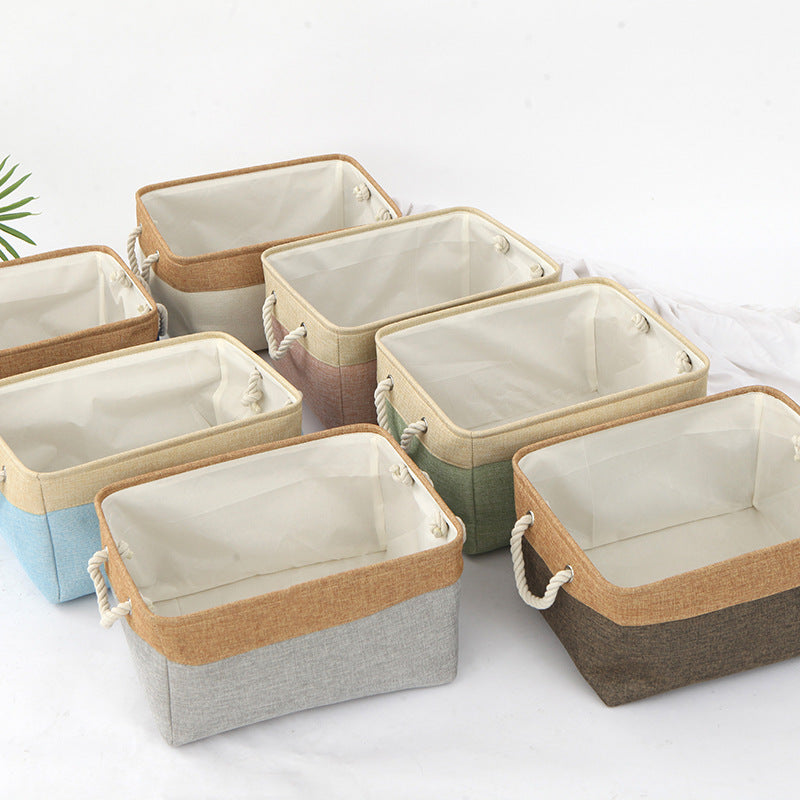 Cotton and Linen Woven Foldable Storage Baskets