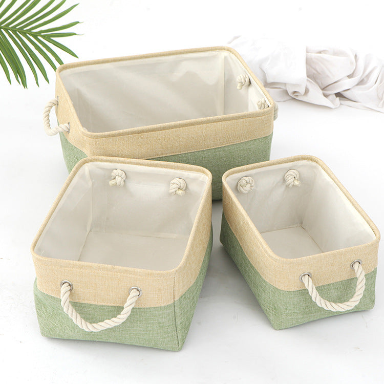 Cotton and Linen Woven Foldable Storage Baskets